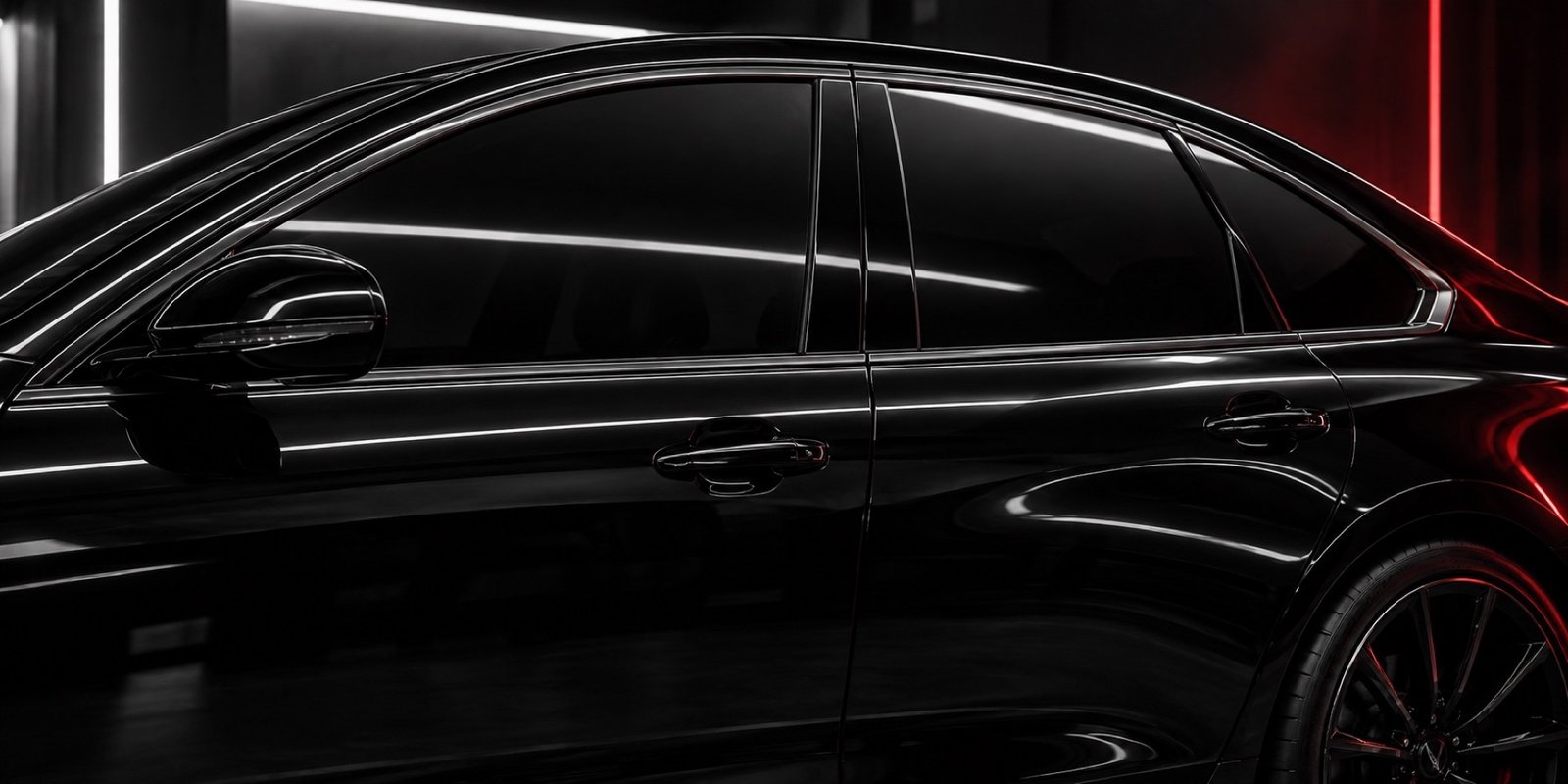 Close view of tinted side windows
